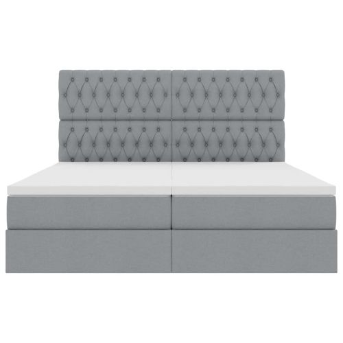 Легло с място за съхранение Светлосиво 180 x 200 cm Изкуствена