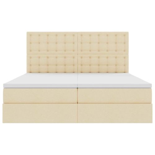 Легло с място за съхранение Кремав 180 x 200 cm Изкуствена
