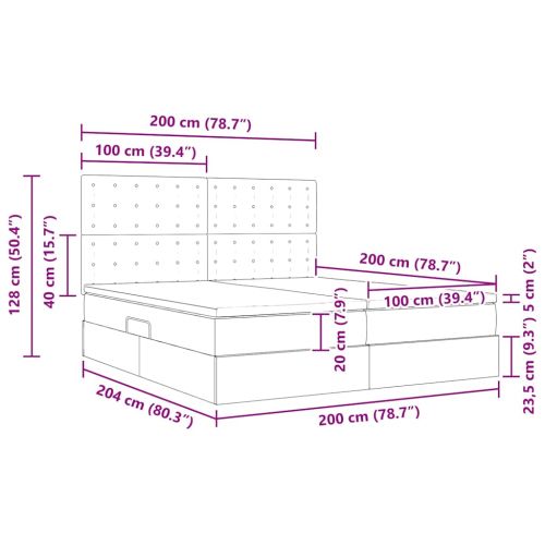Легло с място за съхранение Синьо 200 x 200 cm Изкуствена