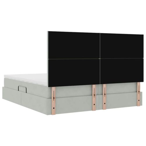 Легло с място за съхранение Светлосиво 180 x 200 cm Кадифе