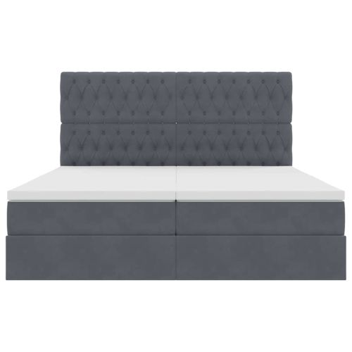 Легло с място за съхранение Тъмен сив 180 x 200 cm Кадифе