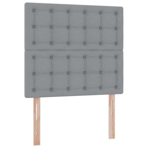 Легло с място за съхранение и LED с LED Светлосиво 90 x 190 cm