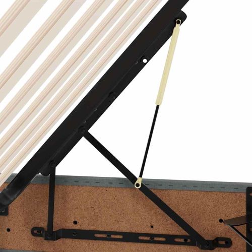 Легло с място за съхранение и LED с LED Тъмен сив 90 x 200 cm