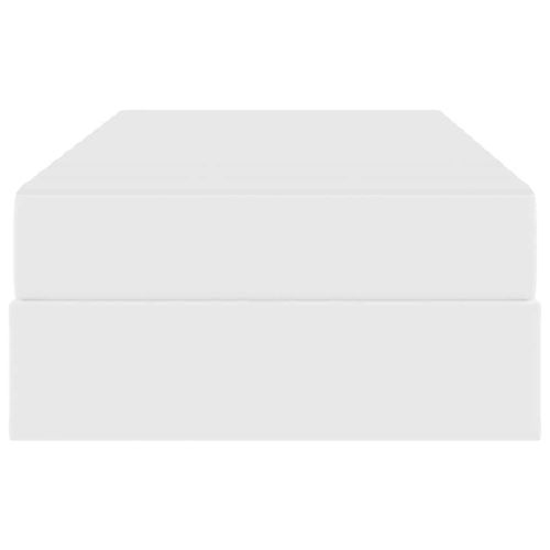 Легло с място за съхранение и матрак с матрак 2 pcs Бяло Кожа