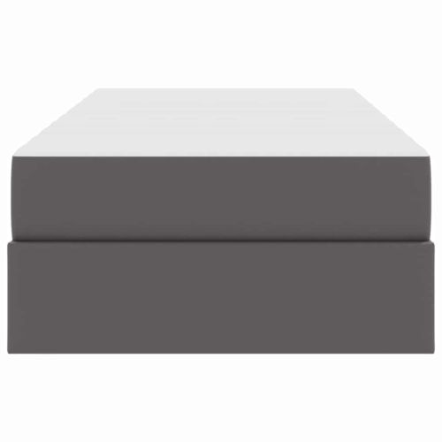 Легло с място за съхранение и матрак с матрак 2 pcs Сив Кожа