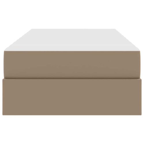 Легло с място за съхранение и матрак 2 pcs Капучино Кожа