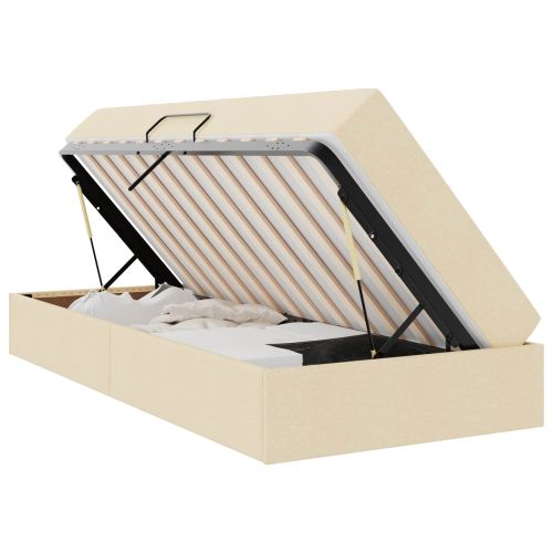 Легло с място за съхранение и матрак Крем 90 x 190 cm Полиестер