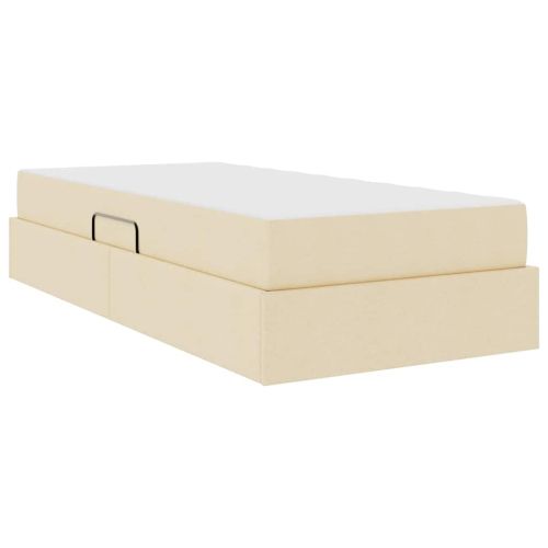 Легло с място за съхранение и матрак Крем 90 x 190 cm Полиестер