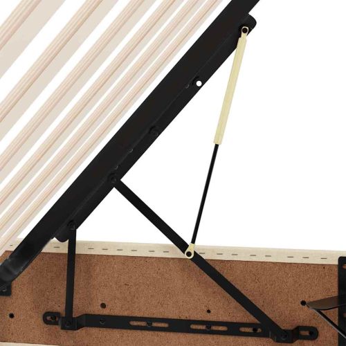 Легло с място за съхранение и матрак Крем 90 x 200 cm Полиестер