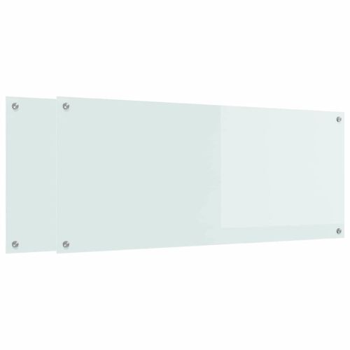 Кухненски гръб 2 pcs Бяло 120 x 50 cm закалено стъкло