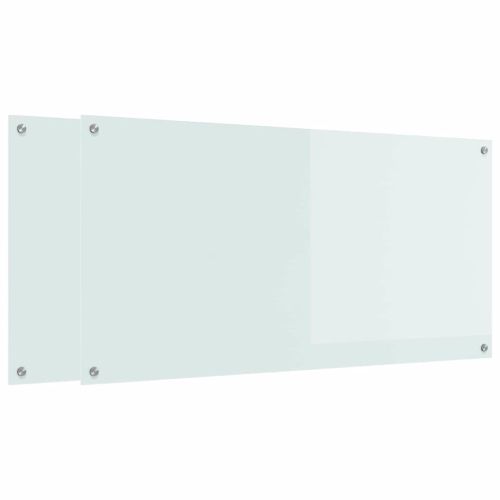 Кухненски гръб 2 pcs Бяло 120 x 60 cm закалено стъкло