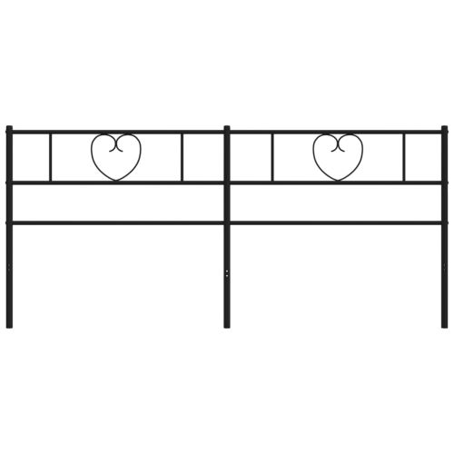 Метална резервна табла за легло, черна, 180 см