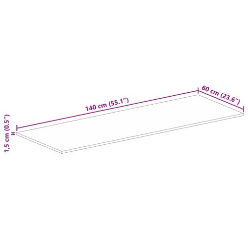 Плот за маса 140x60x1,5 см правоъгълен регенерирано дърво масив