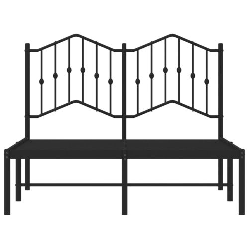 Метална рамка за легло с горна табла, черна, 120x190 см