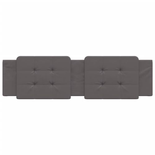 Мека табла за легло Zadar, сива, 180 см, изкуствена кожа