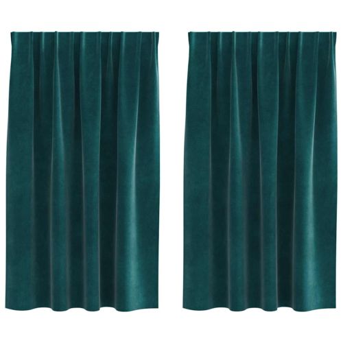 Затъмняващи завеси 2 pcs Тъмен зелен 140 x 140 cm Кадифе
