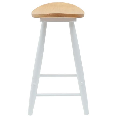 Обедени столове 2 pcs Бяло 46 x 37 x 63 см Солидно гумено дърво