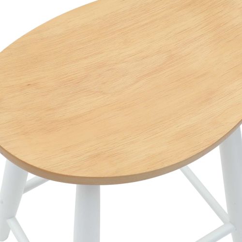 Обедени столове 2 pcs Бяло 46 x 37 x 63 см Солидно гумено дърво