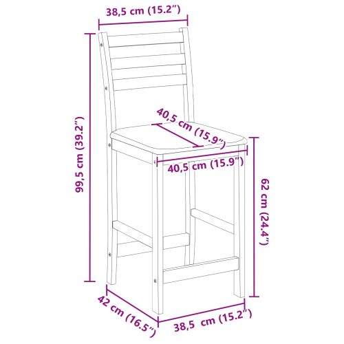 Обедени столове 2 pcs Бяло 40 x 47,5 x 99,5 см