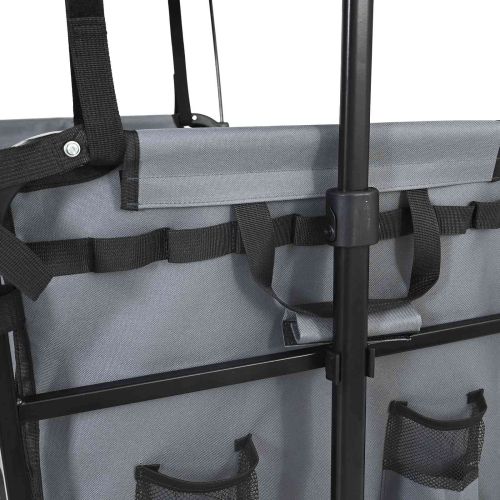 Сгъваем Ръчен Тролей Сив 105 x 56.5 x 116 см Оксфордска Тъкан