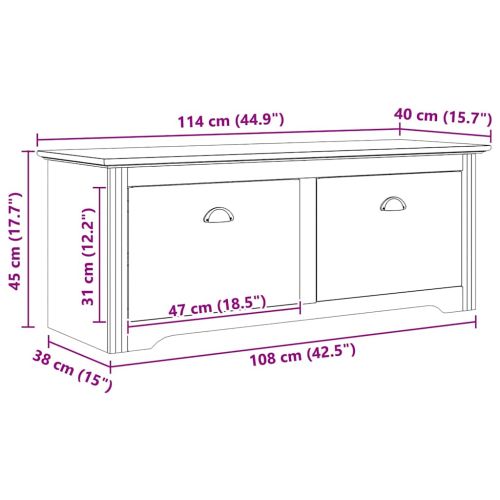 Лавица за коридор с чекмедже BODO Меден кафяв 118 x 40 x 50 см