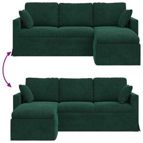 Диван Тъмен зелен 198 x 134 x 80 см Кадифе