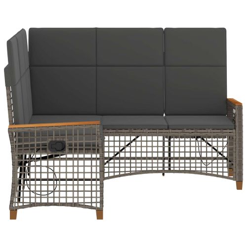 Комплект градински диван с функция на легло Сив и тъмен сив