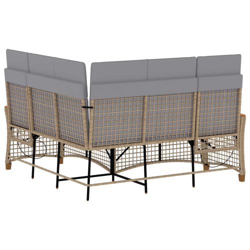 Комплект градински диван с функция на легло Бежов и Светло Сив