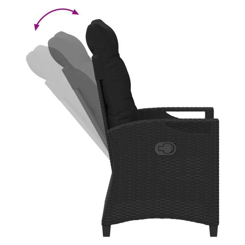 Лежанки за градина Черно 56 x 60 x 112 см Стомана и полиester