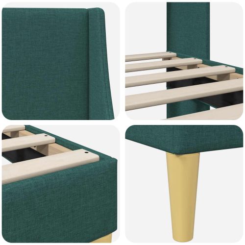 Рамка за легло с таблото Тъмен зелен 90 x 200 cm текстил