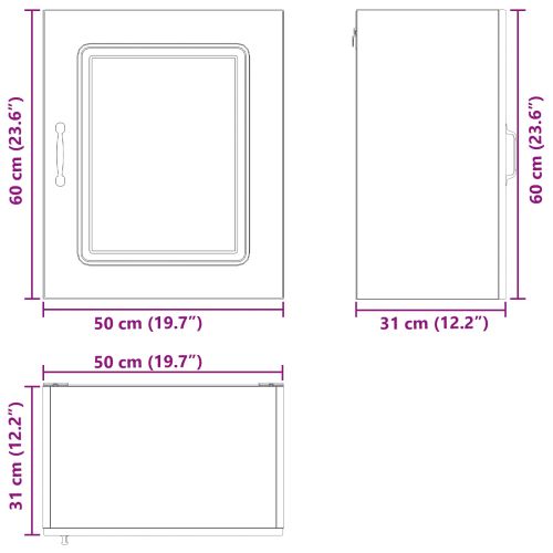 Кухненски шкаф с врата Kalmar 2 pcs Черния дъб 50 x 31 x 60 см