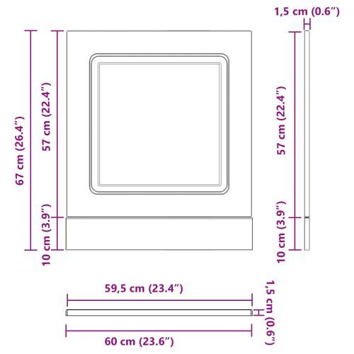 Кухненски шкаф Kalmar Черния дъб 60 x 1,5 x 67 см