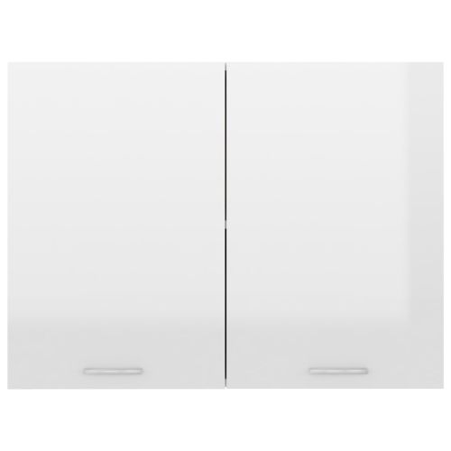 Висящ шкаф "Lyon", бял гланц, 80x31x60 см, инженерно дърво