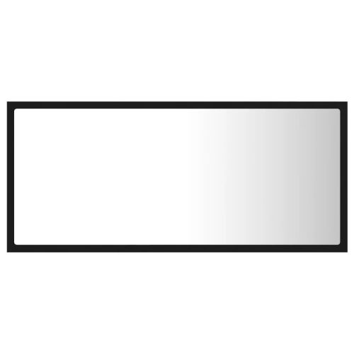 LED огледало за баня, черно, 90x8,5x37 см, акрил