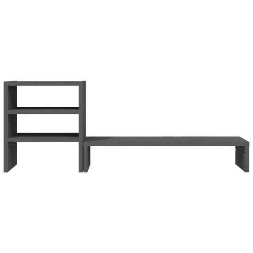 Поставка за монитор, сива, 81x20x30 см, бор масив