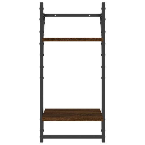 Комплект рафтове за стена 6 Кафяв дъб инженерно дърво