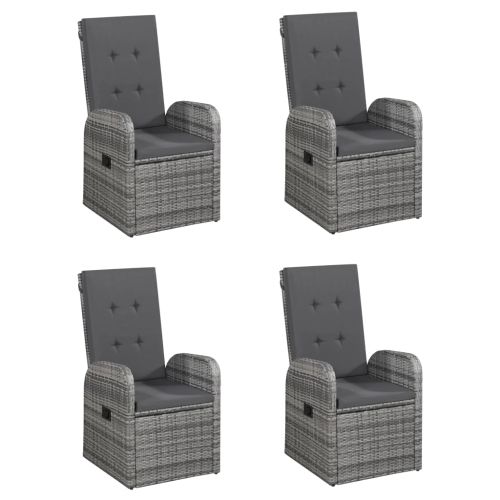 Градински трапезен комплект, 5 части, сив