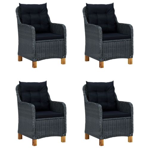 Градински трапезен комплект, 5 части, тъмносив