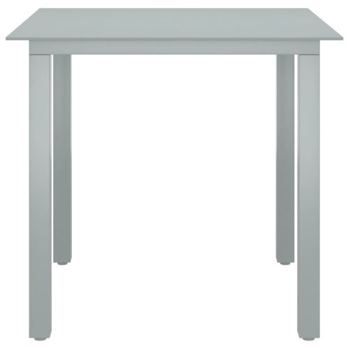 Градински трапезен комплект 5 части алуминий сребристо и черно