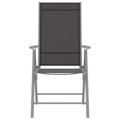 idaXL Градински трапезен комплект 5 части алуминий и textilene сребро