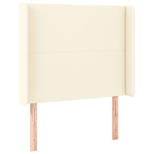 LED горна табла за легло, кремава, 93x16x118/128 см