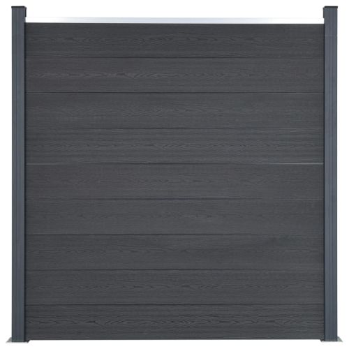 Комплект ограден панел, сив, 353x186 см, WPC