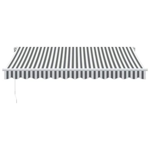 Ръчно прибираща се тента, антрацит и бял, 350x250 см