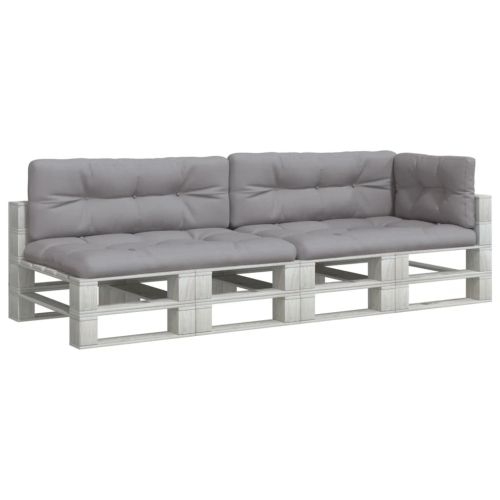 Палетни възглавници, 5 бр, сиви, текстил