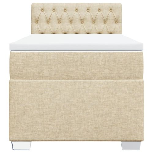 Боксспринг легло с матрак, кремава, 90x200 см, плат