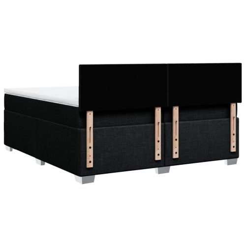 Боксспринг легло с матрак, черно, 200x200 см, плат