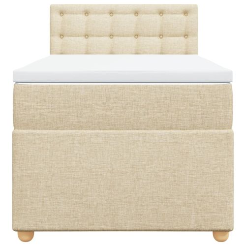 Боксспринг легло с матрак, кремава, 90x200 см, плат