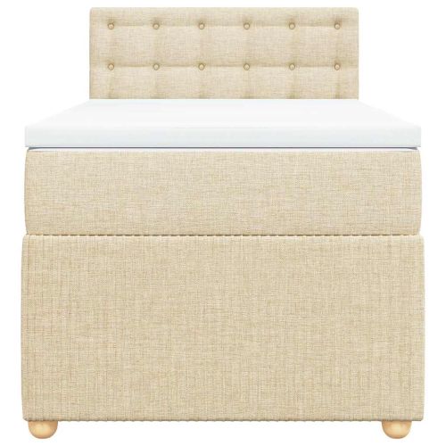 Боксспринг легло с матрак, кремава, 90x200 см, плат