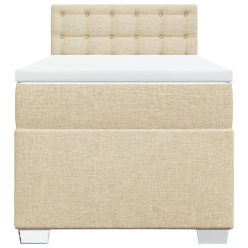 Боксспринг легло с матрак, кремава, 90x200 см, плат