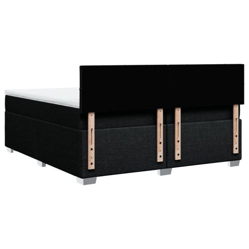 Боксспринг легло с матрак, черно, 200x200 см, плат